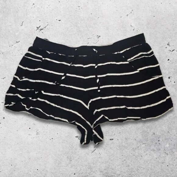 French Connection Shorts Drawstring Waist Soft Relaxed Fit Striped Blue/White 10 - Picture 1 of 10